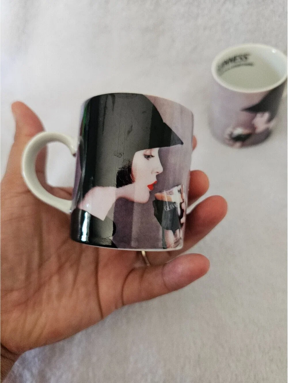 (2pc) New Guinness Cappuccino Mini Mugs Cups Classic Woman 2.5